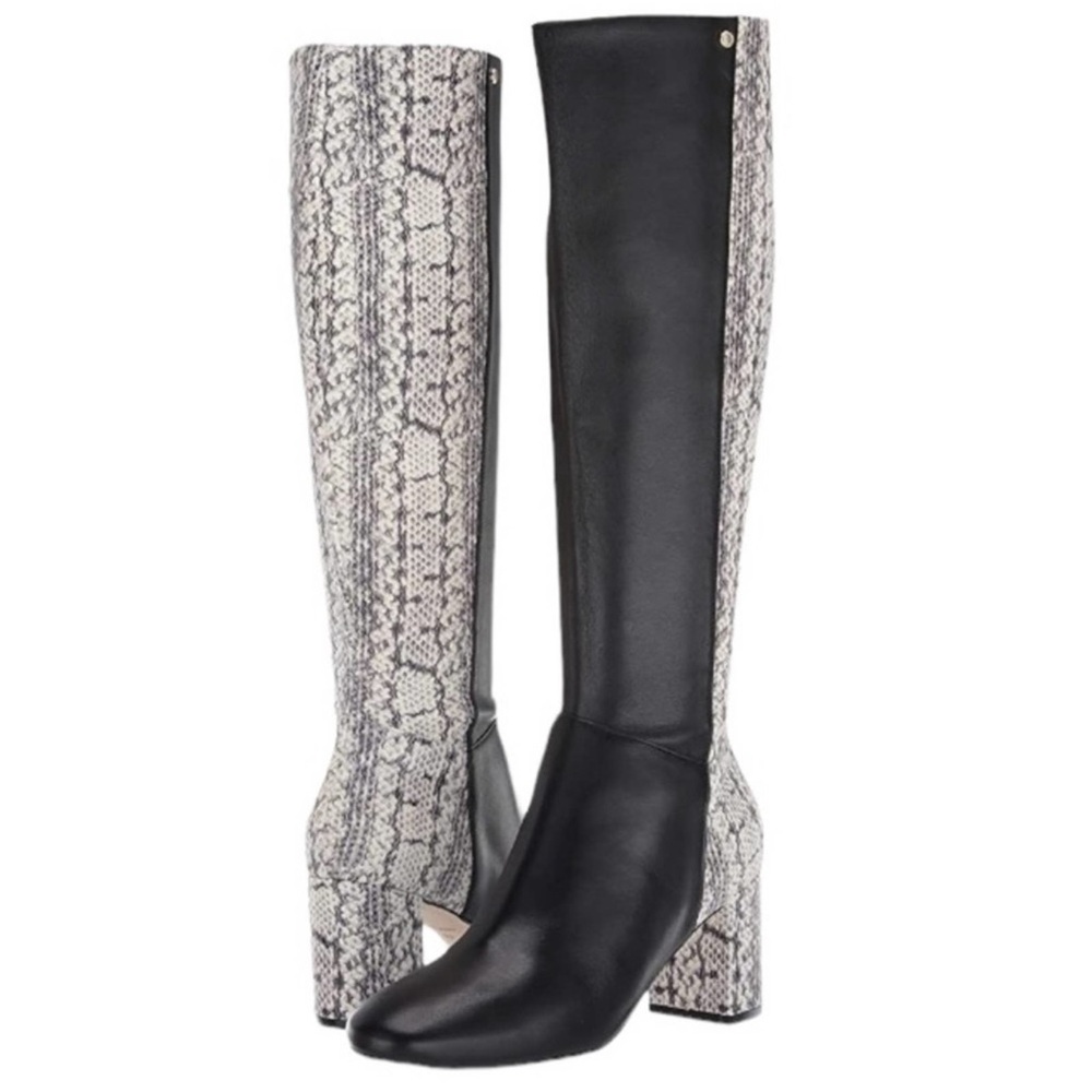 New Cole Haan Rianne Tall Knee High Boot in Black/ Python Size 8B